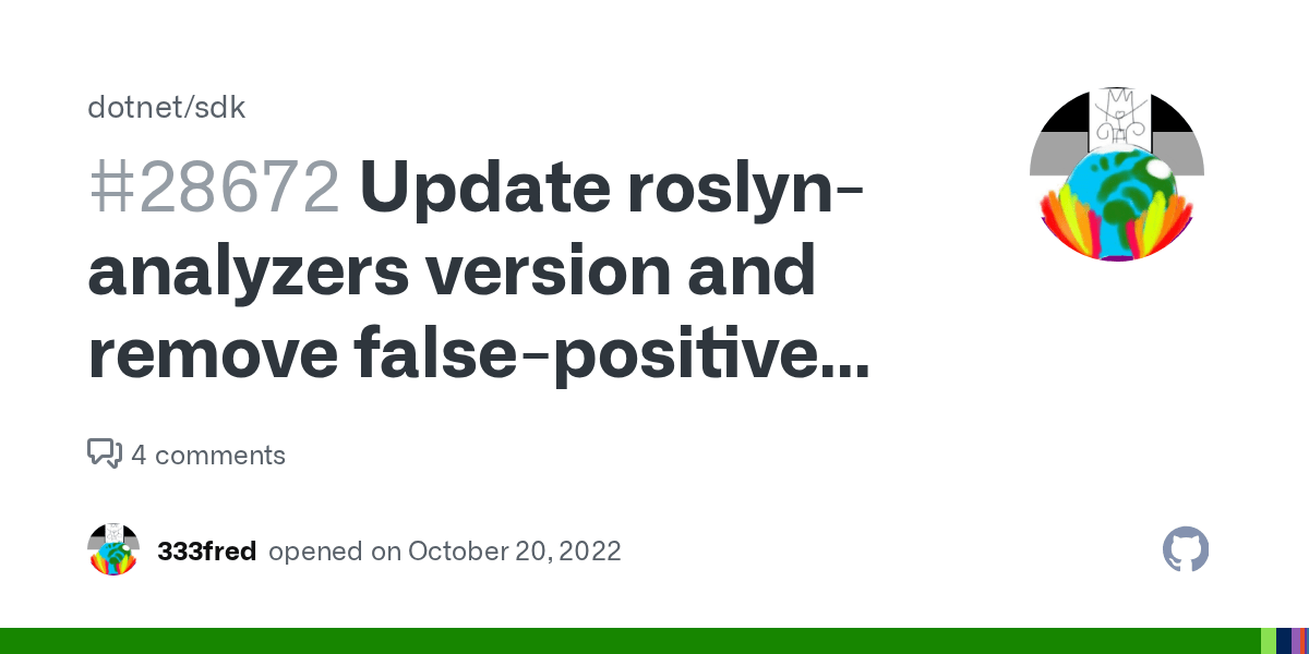 Update roslynanalyzers version and remove falsepositive suppressions