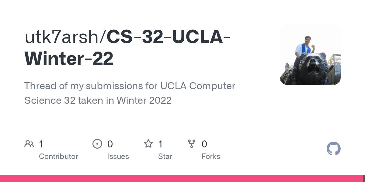 GitHub utk7arsh/CS32UCLAWinter22 Thread of my submissions for