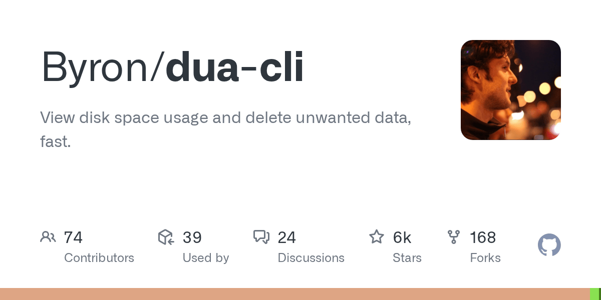 GitHub Byron/duacli View disk space usage and delete unwanted data