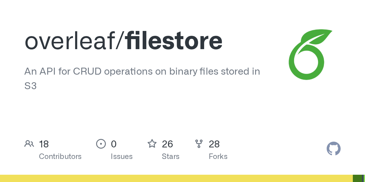 GitHub overleaf/filestore An API for CRUD operations on binary files
