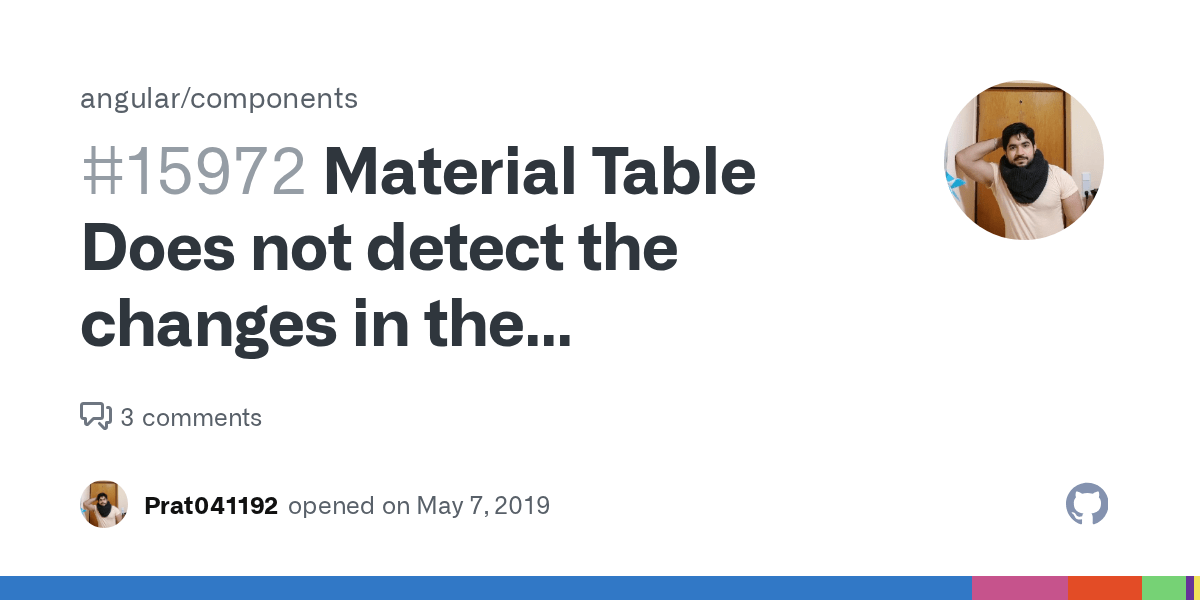 Material Table Does not detect the changes in the datasource as per