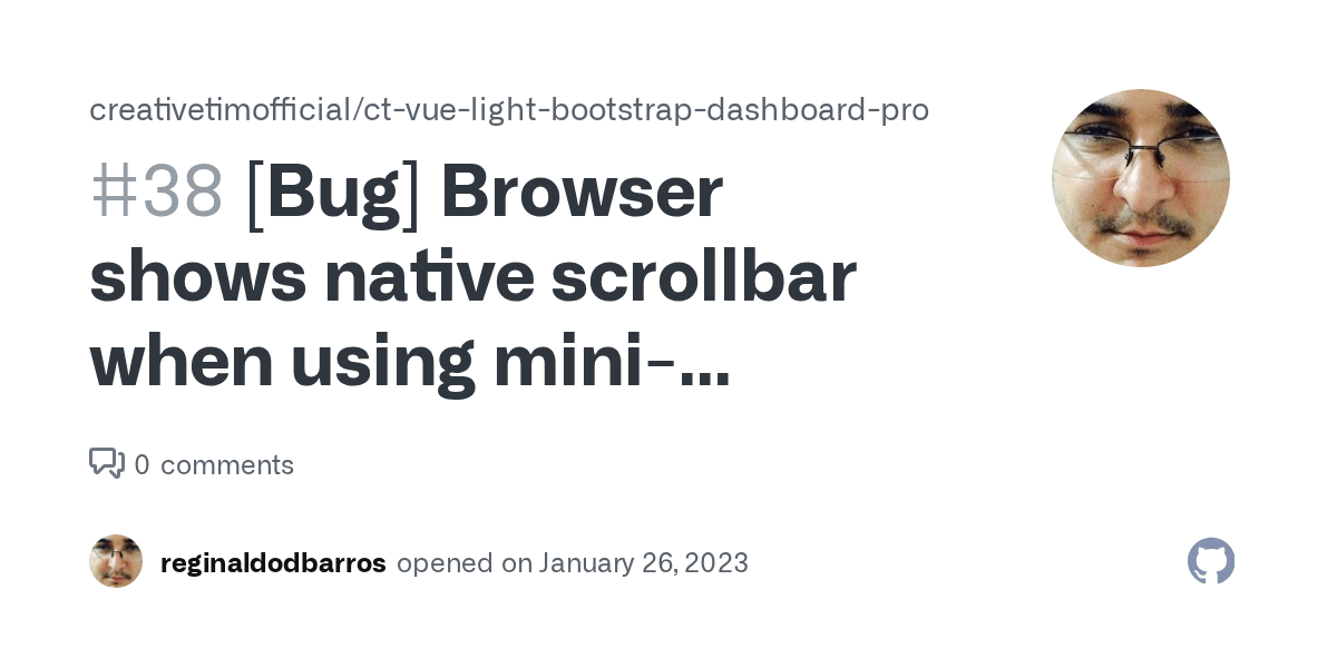 [Bug] Browser shows native scrollbar when using minisidebar · Issue