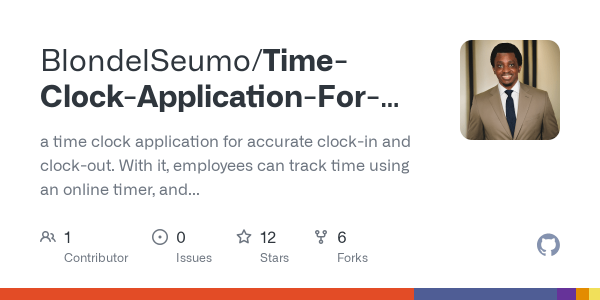 GitHub BlondelSeumo/TimeClockApplicationForEmployees a time