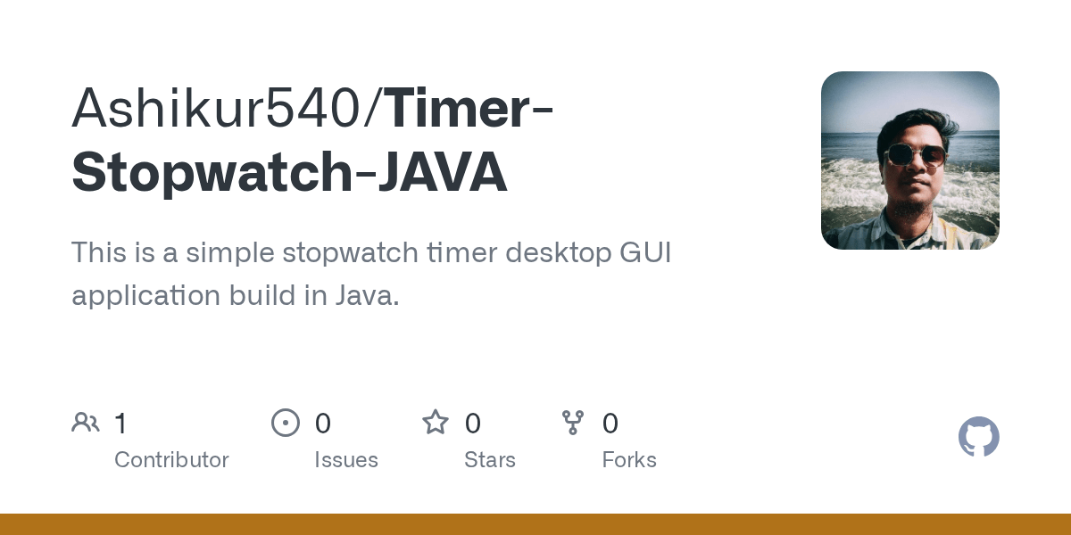 GitHub Ashikur540/TimerStopwatchJAVA This is a simple stopwatch