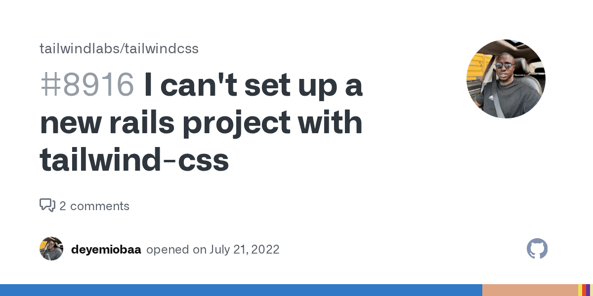 I can't set up a new rails project with tailwindcss · Issue 8916