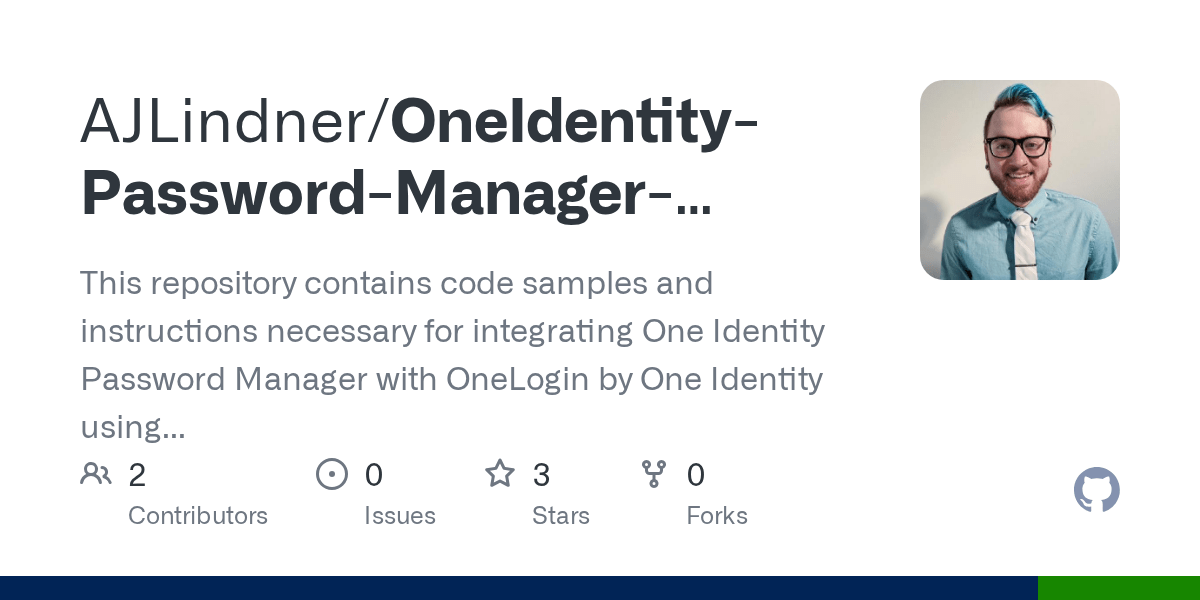 GitHub AJLindner/OneIdentityPasswordManagerOneLoginIntegration(02)
