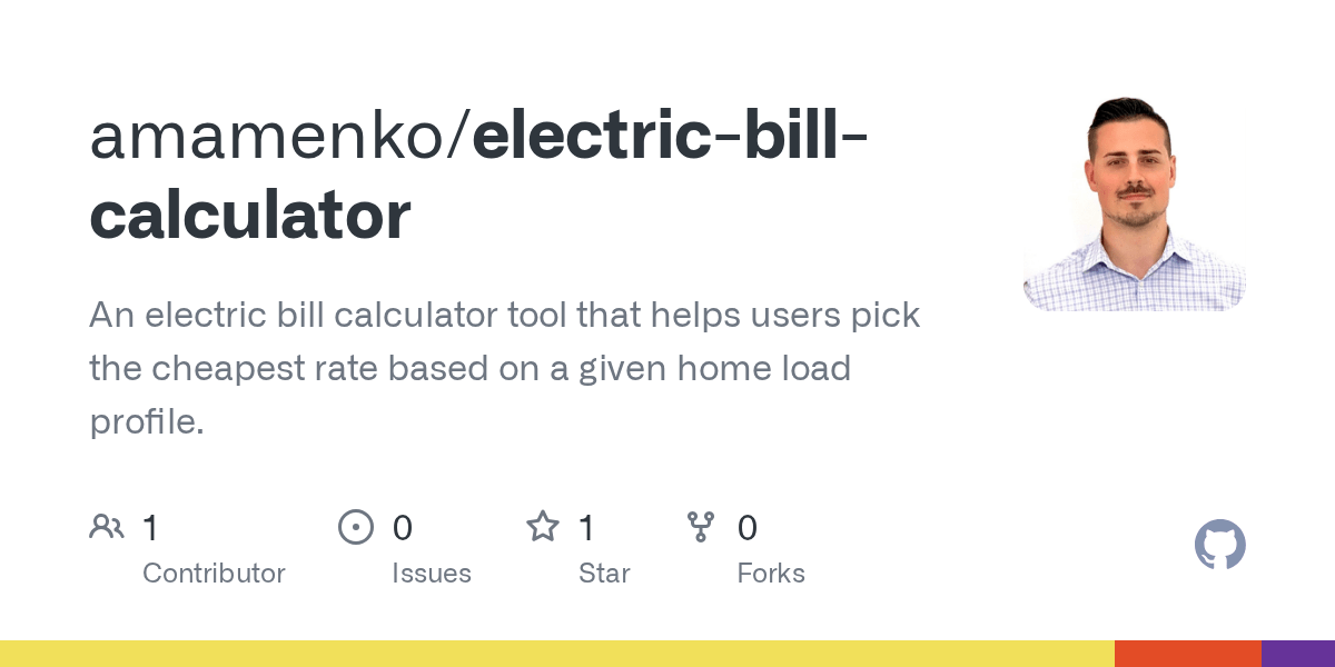 GitHub amamenko/electricbillcalculator An electric bill calculator