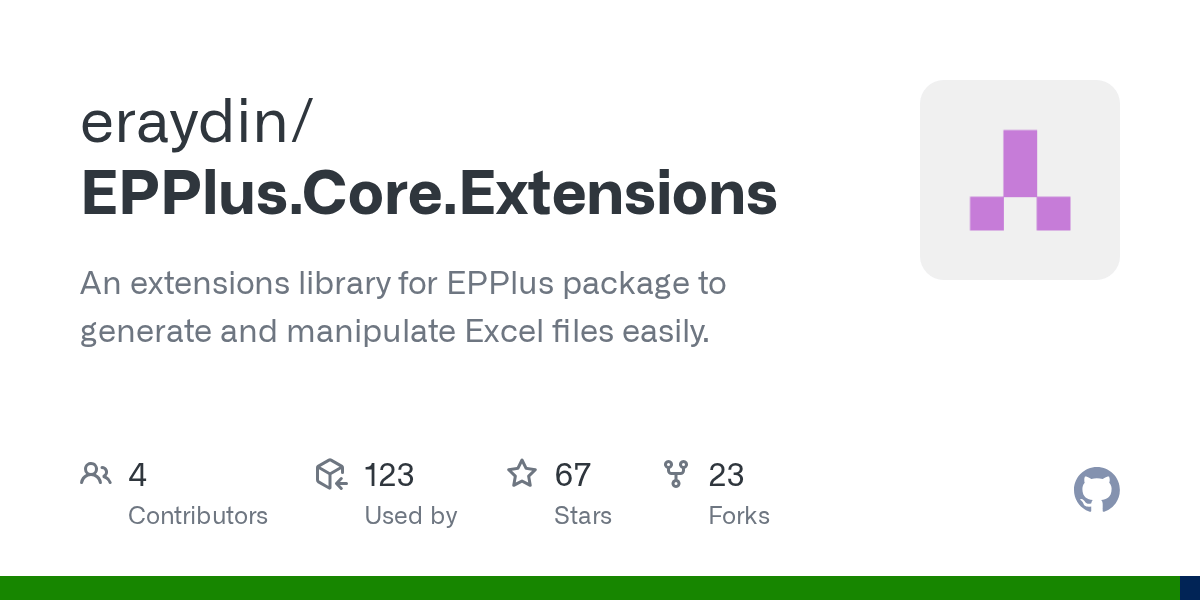 GitHub eraydin/EPPlus.Core.Extensions An extensions library for