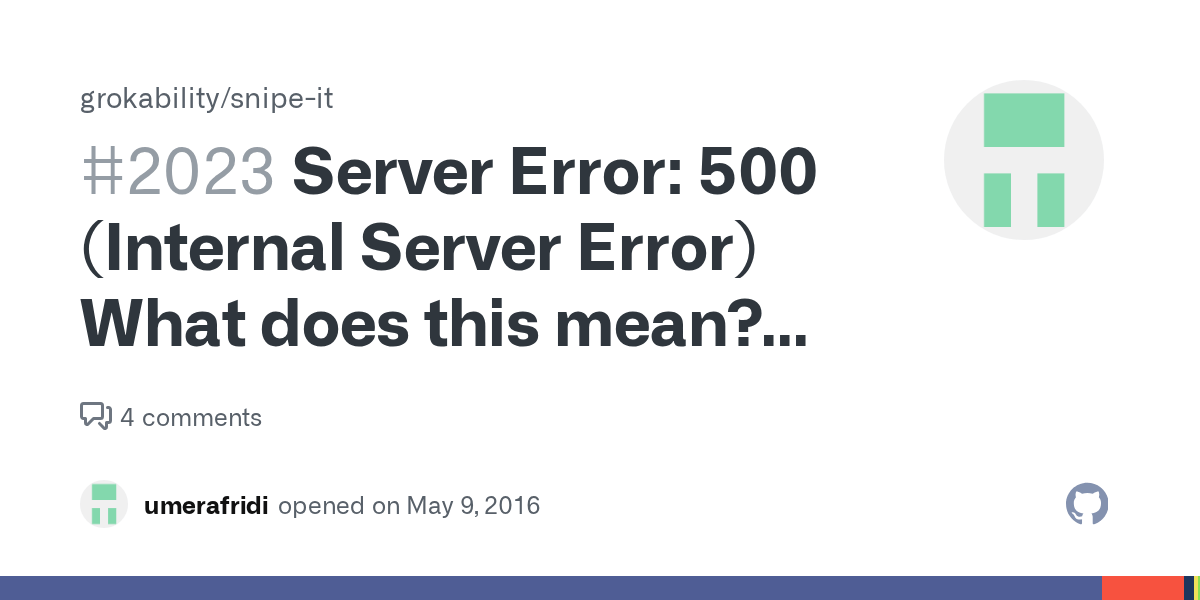 Server Error 500 (Internal Server Error) What does this mean