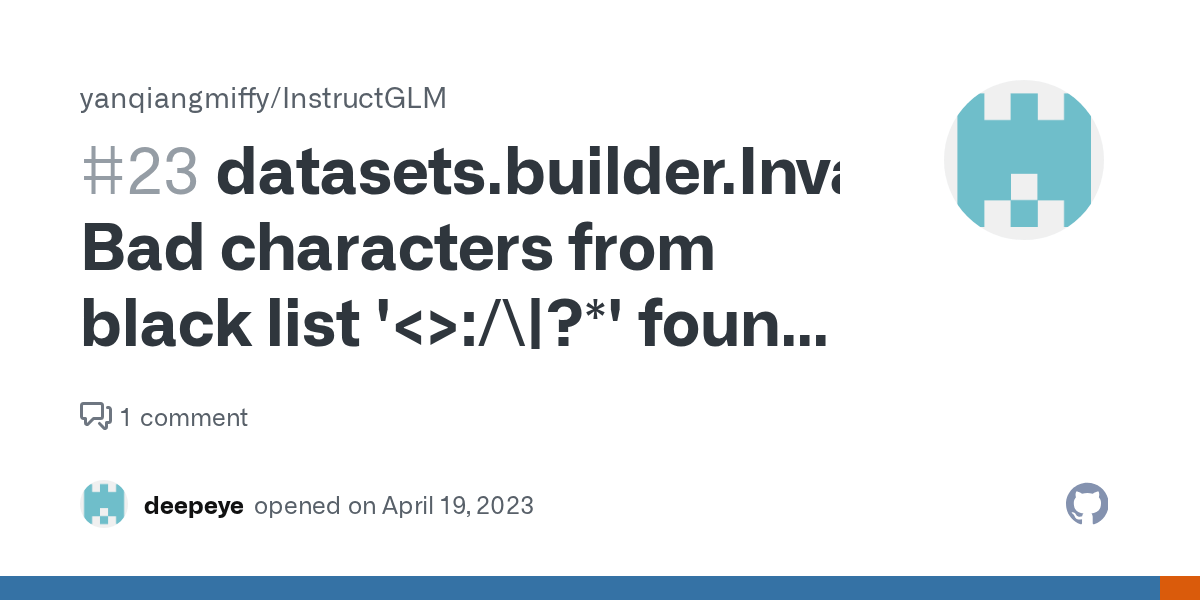datasets.builder.InvalidConfigName Bad characters from black list