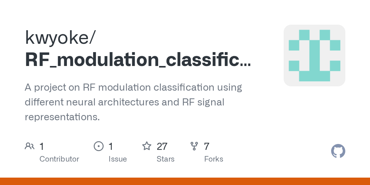 GitHub kwyoke/RF_modulation_classification A project on RF