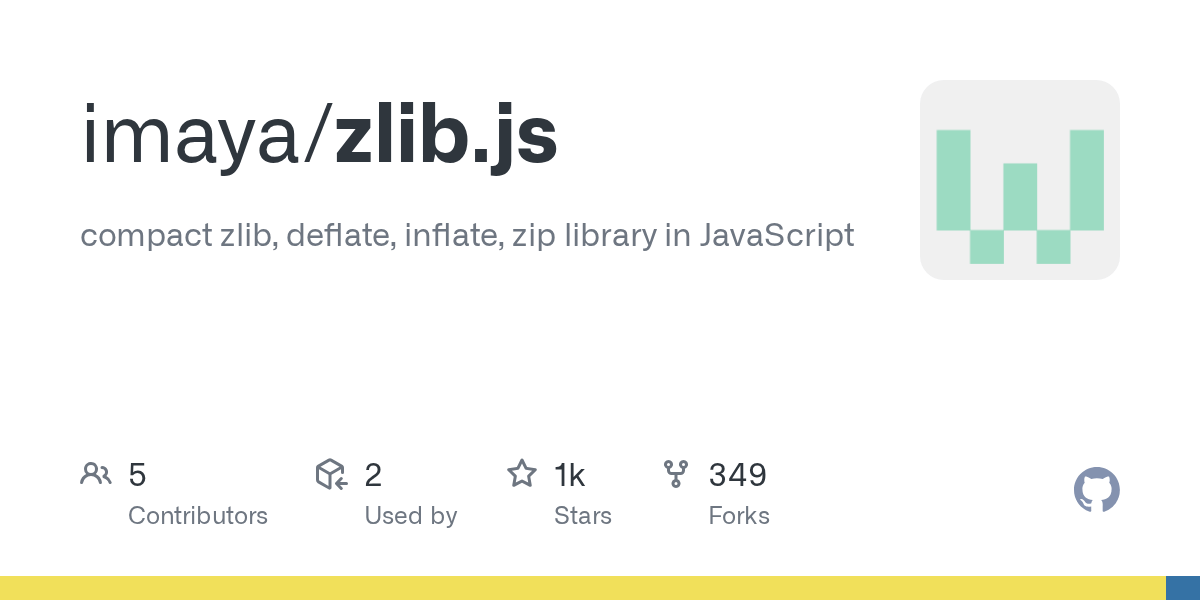 GitHub imaya/zlib.js compact zlib, deflate, inflate, zip library in