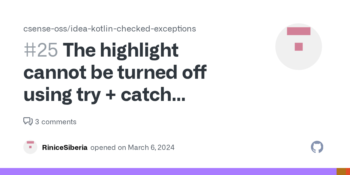 The highlight cannot be turned off using try + catch (exception) and