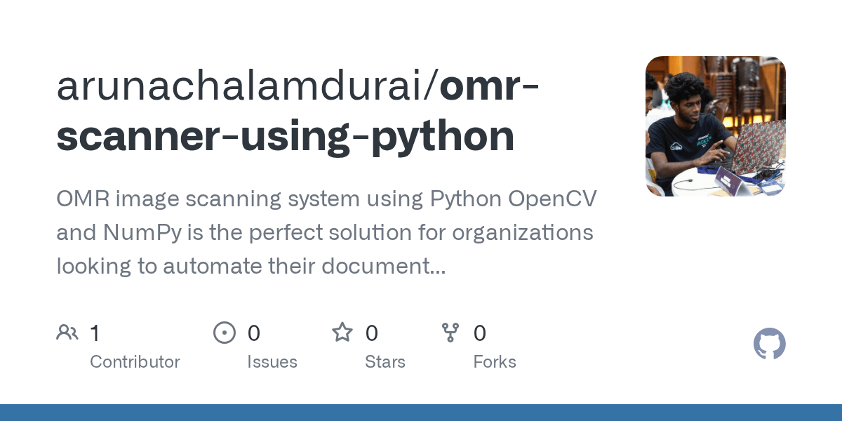GitHub arunachalamdurai/omrscannerusingpython OMR image scanning