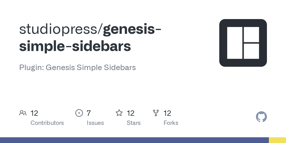 GitHub studiopress/genesissimplesidebars Plugin Genesis Simple