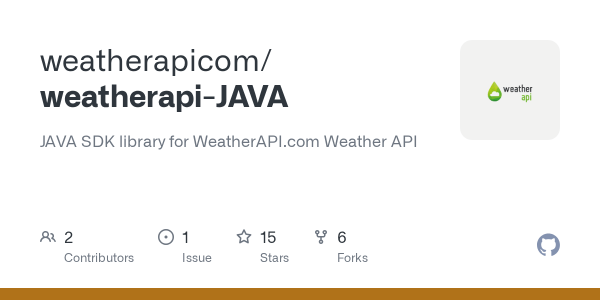 GitHub JAVA SDK library for WeatherAPI
