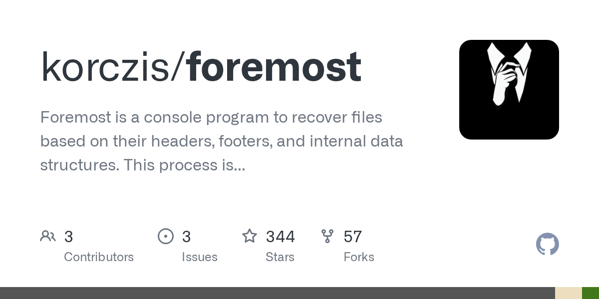 GitHub korczis/foremost Foremost is a console program to recover