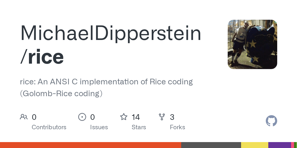 GitHub MichaelDipperstein/rice rice An ANSI C implementation of
