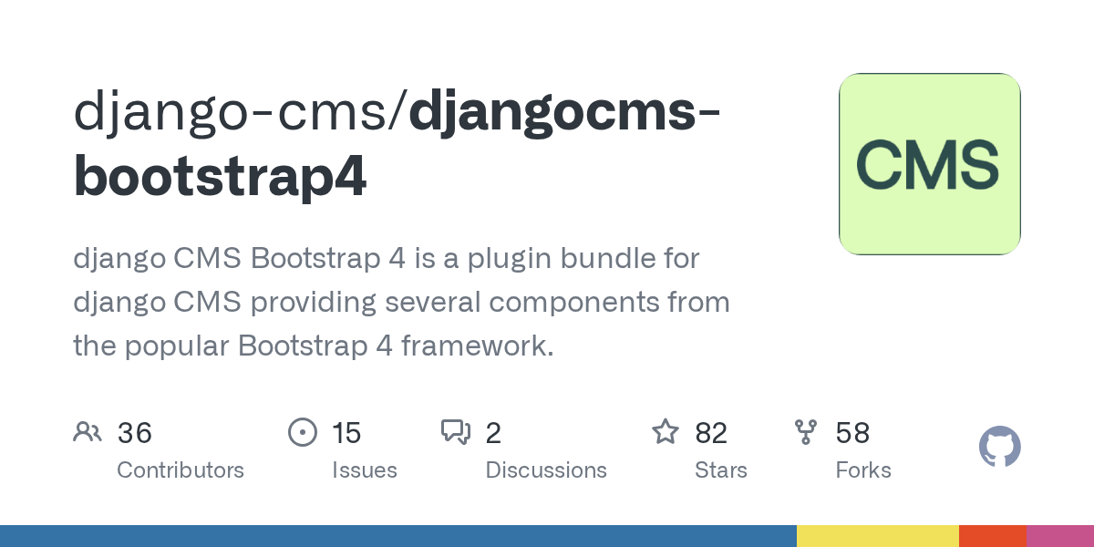 GitHub djangocms/djangocmsbootstrap4 django CMS Bootstrap 4 is a
