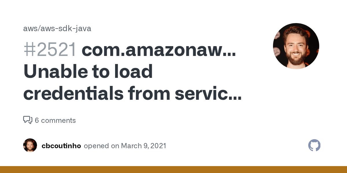 com.amazonaws.SdkClientException Unable to load credentials from