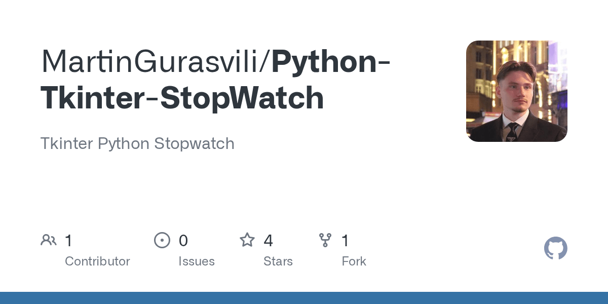 GitHub MartinGurasvili/PythonTkinterStopWatch Tkinter Python Stopwatch