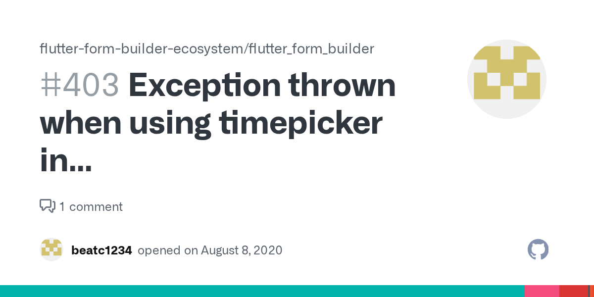 Exception thrown when using timepicker in FormBuilderDateTimePicker