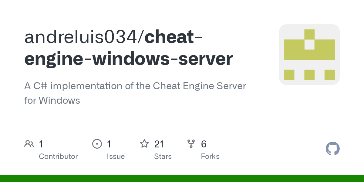 GitHub - andreluis034/cheat-engine-windows-server: A C# implementation