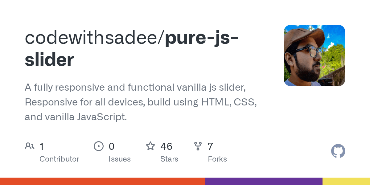 GitHub codewithsadee/purejsslider A fully responsive and