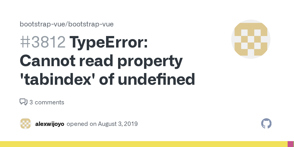 TypeError Cannot read property 'tabindex' of undefined · Issue 3812