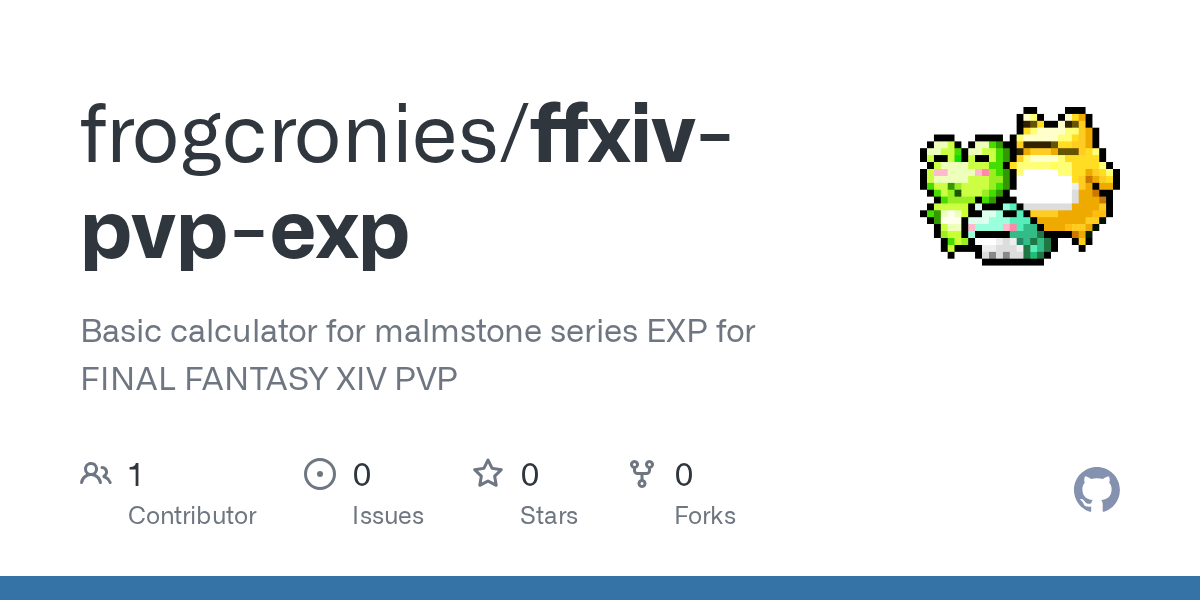 GitHub frogcronies/ffxivpvpexp Basic calculator for malmstone