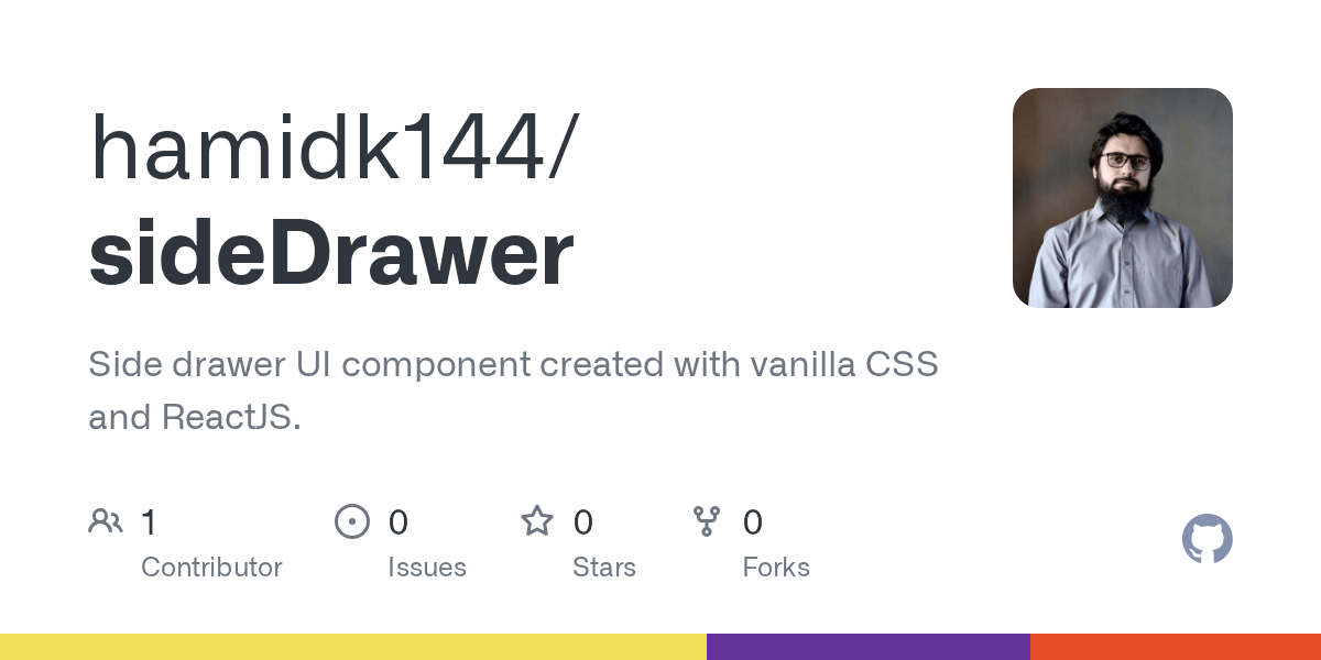 GitHub hamidk144/sideDrawer Side drawer UI component created with