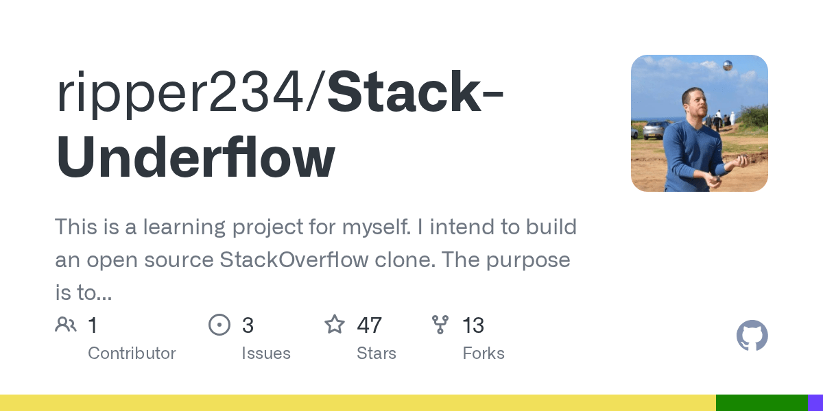 GitHub ripper234/StackUnderflow This is a learning project for