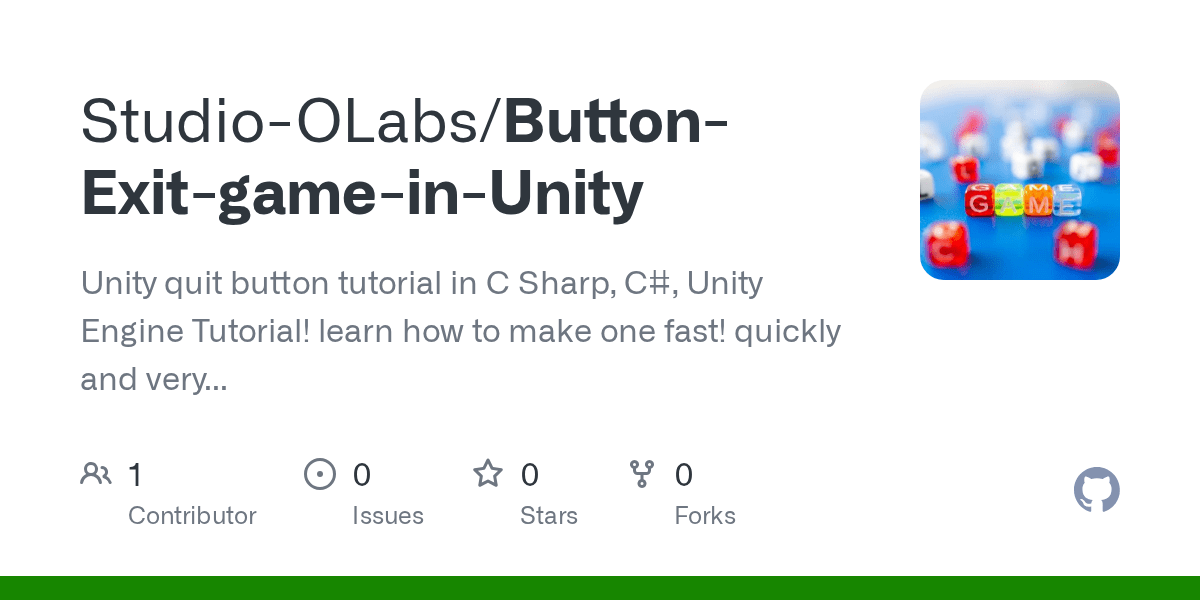 GitHub StudioOLabs/ButtonExitgameinUnity Unity quit button