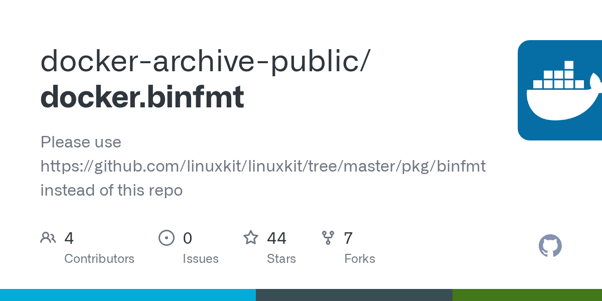 GitHub docker/binfmt Please use