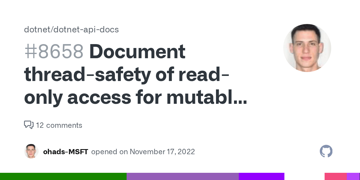 Document threadsafety of readonly access for mutable collections