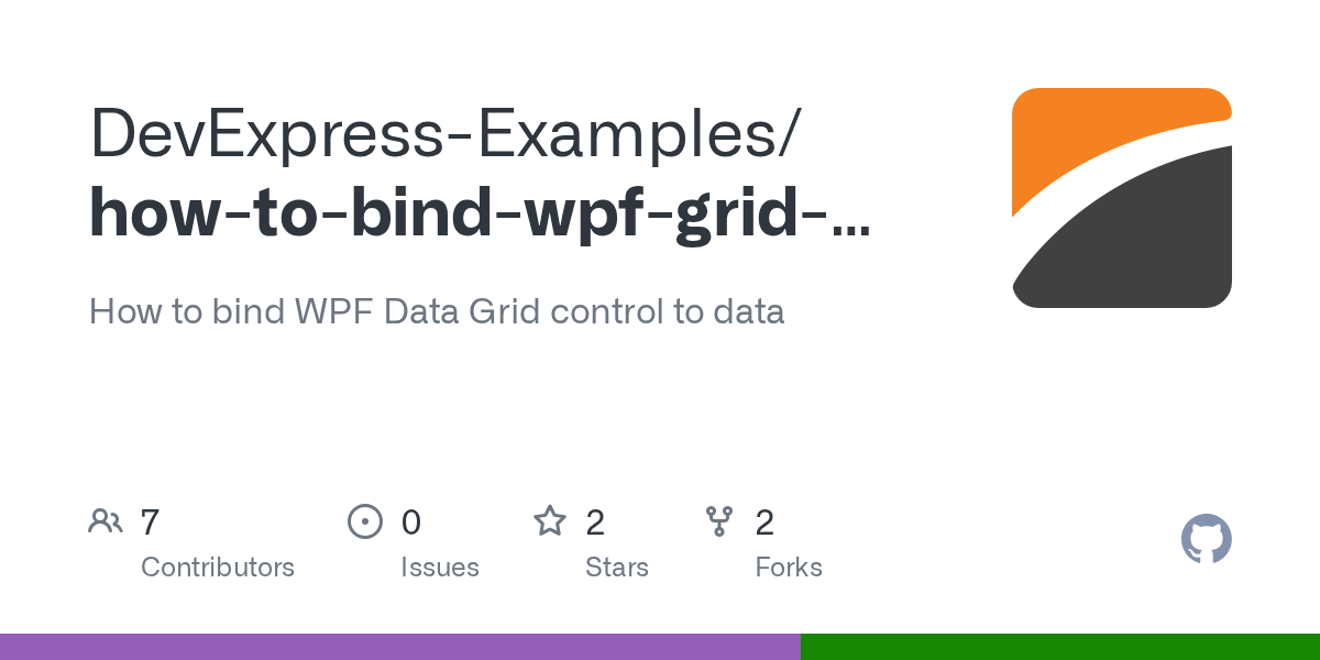 GitHub DevExpressExamples/howtobindwpfgridtodata How to bind WPF Data Grid control to data