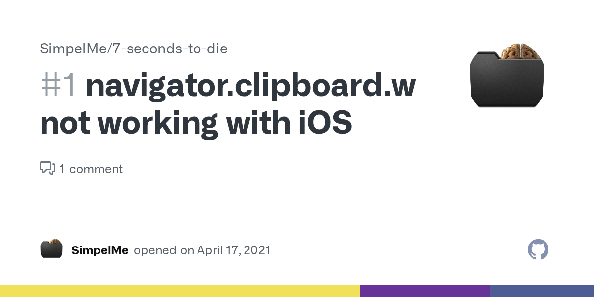 navigator.clipboard.writeText() not working with iOS · Issue 1