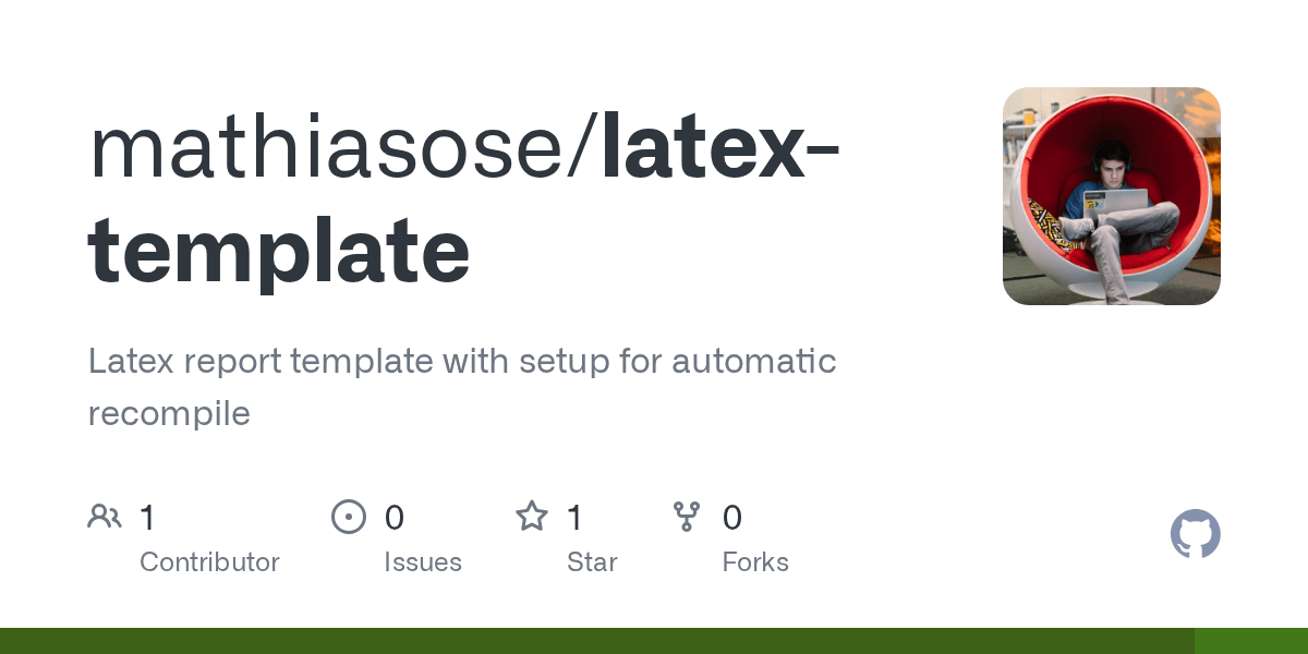 GitHub mathiasose/latextemplate Latex report template with setup