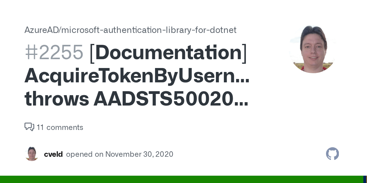 [Documentation] AcquireTokenByUsernamePassword throws AADSTS50020 error