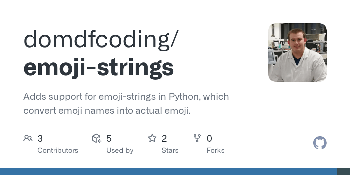 GitHub domdfcoding/emojistrings Adds support for emojistrings in Python, which convert