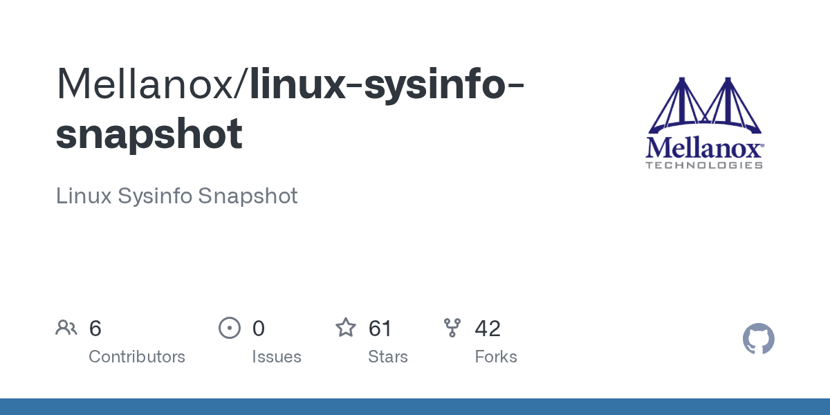 Releases · Mellanox/linuxsysinfosnapshot · GitHub