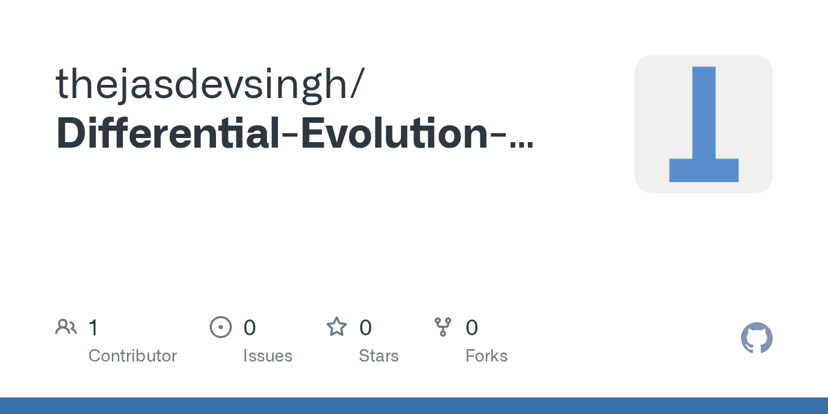 GitHub thejasdevsingh/DifferentialEvolutionAlgorithm