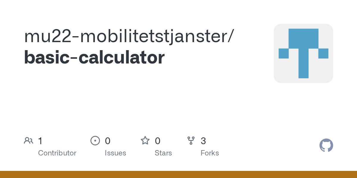 GitHub mu22mobilitetstjanster/basiccalculator