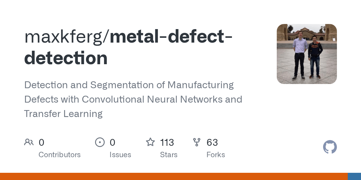GitHub maxkferg/metaldefectdetection Detection and Segmentation of Manufacturing Defects