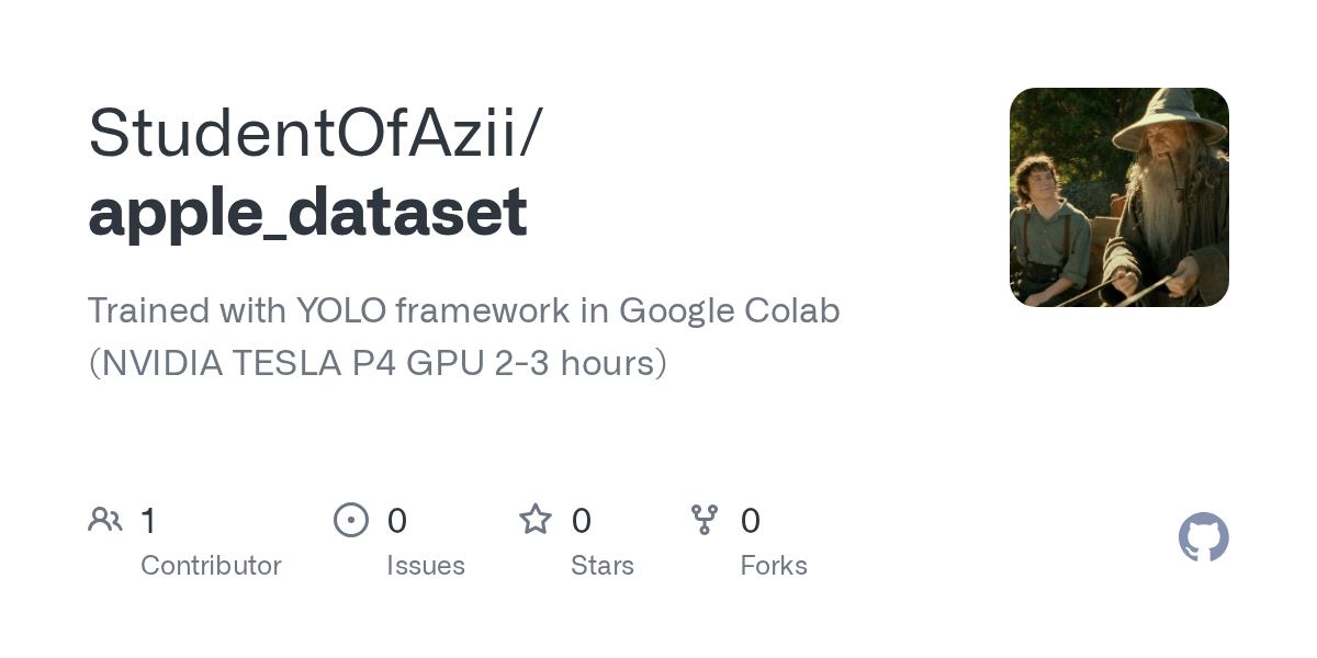 GitHub StudentOfAzii/apple_dataset Trained with YOLO framework in