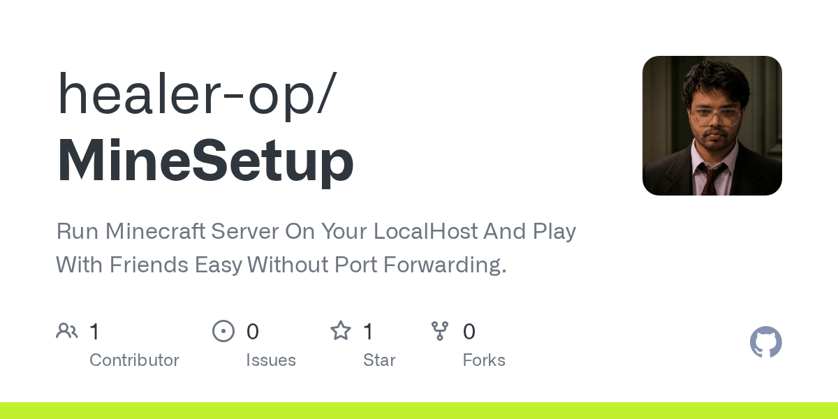 GitHub healerop/MineSetup Run Minecraft Server On Your LocalHost