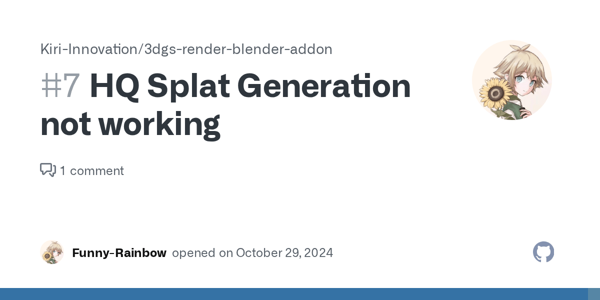 HQ Splat Generation not working · Issue 7 · KiriInnovation/3dgs