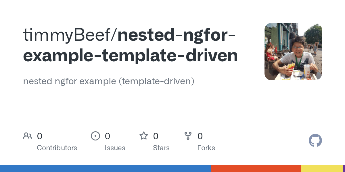 GitHub timmyBeef/nestedngforexampletemplatedriven nested ngfor
