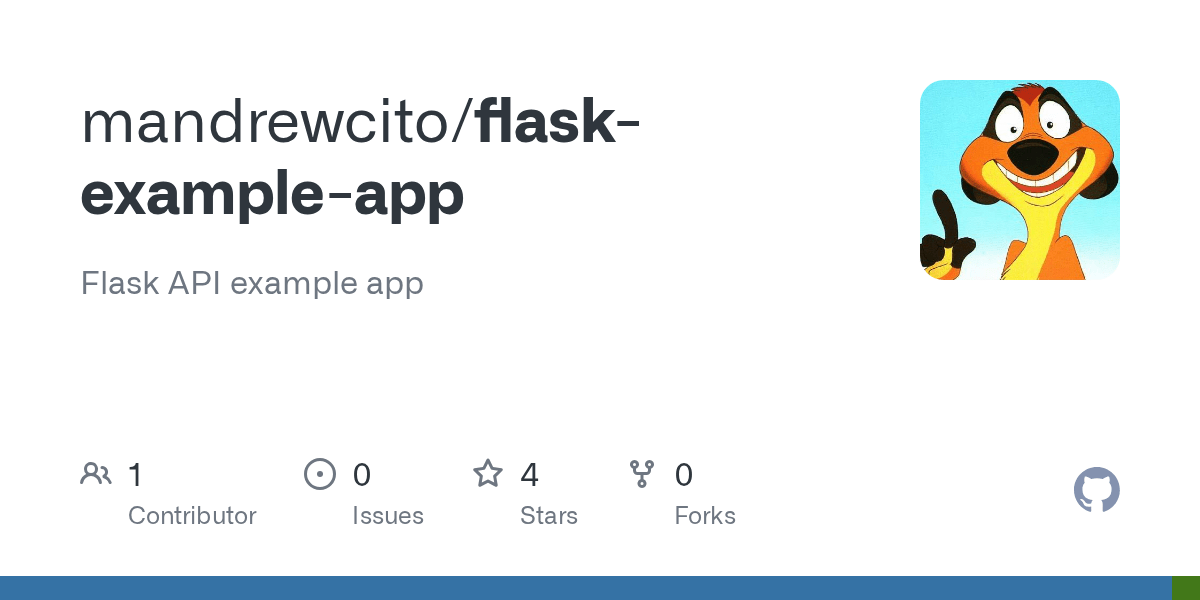 GitHub mandrewcito/flaskexampleapp Flask API example app