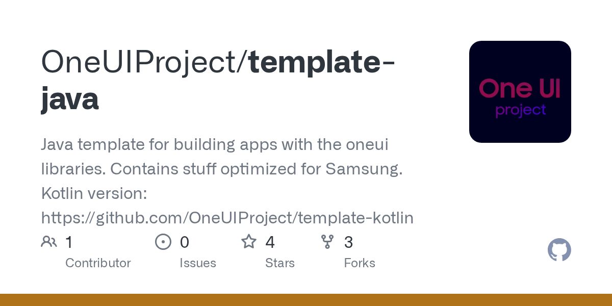 GitHub OneUIProject/templatejava Java template for building apps